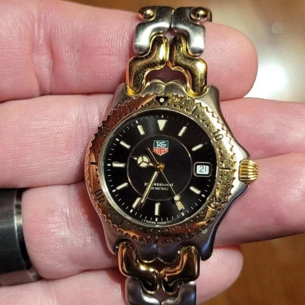 Tag Heuer WG1225.BB0438 Midsize SEL Quartz Watch Black Gold Silver Womens Mens